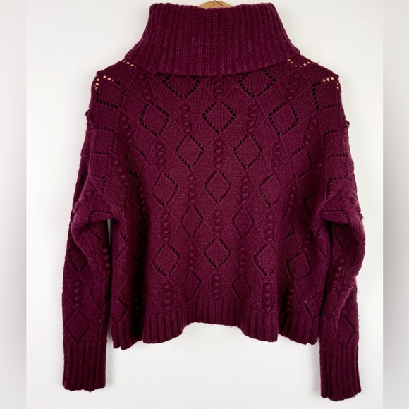 Loft Maroon Bobble Turtleneck Sweater - Picture 7 of 10